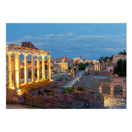 Rzymskie Forum Romanum o zachodzie słońca