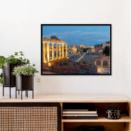 Plakat w ramie Rzymskie Forum Romanum o zachodzie słońca
