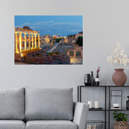 Plakat Rzymskie Forum Romanum o zachodzie słońca
