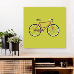 Obraz na płótnie Czerwoy rower na zielonym tle