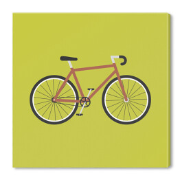 Obraz na płótnie Czerwoy rower na zielonym tle