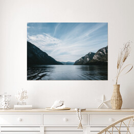 Plakat samoprzylepny Spokojne jezioro w Norwegii