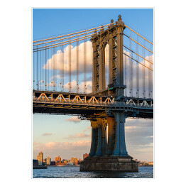 Plakat samoprzylepny Most na tle chmur podczas zmierzchu, Nowy Jork