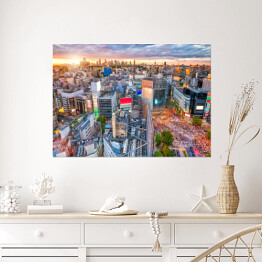 Plakat Shibuya, widoku z góry w Tokio