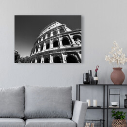 Widok Koloseum w Rzymie, Włochy - czarno biała ilustracja