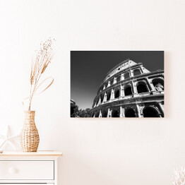 Obraz na płótnie Widok Koloseum w Rzymie, Włochy - czarno biała ilustracja