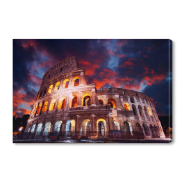 Obraz na płótnie Koloseum w nocy, Rzym, Włochy