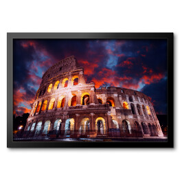 Obraz w ramie Koloseum w nocy, Rzym, Włochy