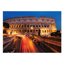 Koloseum w Rzymie w nocy, efekt long exposure
