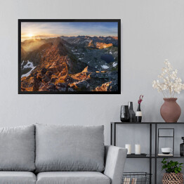 Obraz w ramie Panorama górska - lato w Polsce w Tatrach w pobliżu Zakopanego 