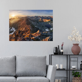 Plakat samoprzylepny Panorama górska - lato w Polsce w Tatrach w pobliżu Zakopanego 