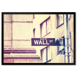 Plakat w ramie Znak Wall Street, Nowy Jork, USA