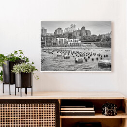 Obraz na płótnie Czarno biały obrazek nabrzeża Brooklyn Heights, Nowy Jork