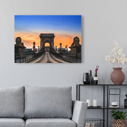 Obraz na płótnie Łańcuszkowy most w Budapeszcie o wschodzie słońca