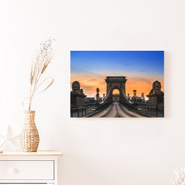 Obraz na płótnie Łańcuszkowy most w Budapeszcie o wschodzie słońca