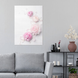 Plakat Piękny kwiat różowej piwonii