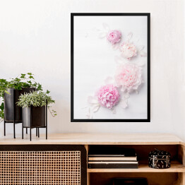 Obraz w ramie Piękny kwiat różowej piwonii