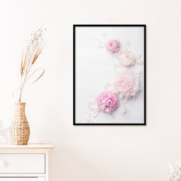 Plakat w ramie Piękny kwiat różowej piwonii
