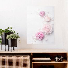 Plakat samoprzylepny Piękny kwiat różowej piwonii