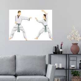 Plakat Para sportowców - trening Taekwondo