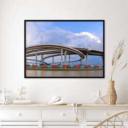 Plakat w ramie Panorama dużego mostu Bhumibol w Tajlandii