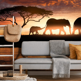 Fototapeta winylowa zmywalna Rodzina słoni