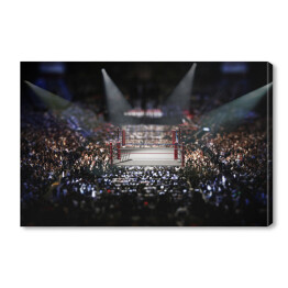 Obraz na płótnie Pusty ring bokserski otoczony widzami