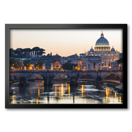 Obraz w ramie Bazylika św. Piotra w Watykanie oświetlona złotymi światłami