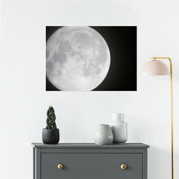 Plakat Pełnia Księżyca na czarnym tle