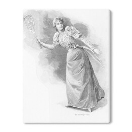 Obraz na płótnie Kobieta grająca w tenisa w dziewiętnastym wieku