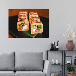 Plakat Pyszne bułki z rybą i serem