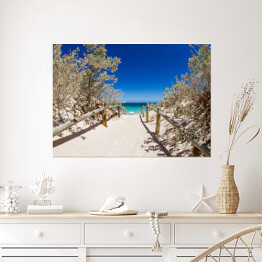 Plakat samoprzylepny Wejście na rajską, piaszczystą plażę