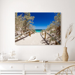 Obraz na płótnie Wejście na rajską, piaszczystą plażę