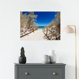 Plakat Wejście na rajską, piaszczystą plażę