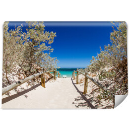 Fototapeta samoprzylepna Wejście na rajską, piaszczystą plażę