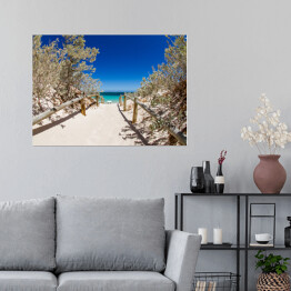 Plakat Wejście na rajską, piaszczystą plażę