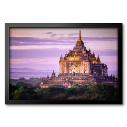 Obraz w ramie Zmierzch w Bagan, Myanmar