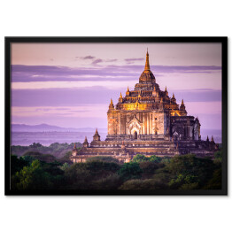 Plakat w ramie Zmierzch w Bagan, Myanmar