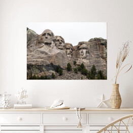 Plakat Mount Rushmore we mgle, Dakota