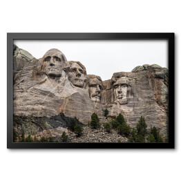 Obraz w ramie Mount Rushmore we mgle, Dakota