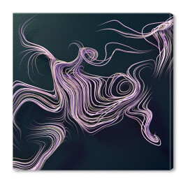 Obraz na płótnie Fioletowe abstrakcyjne linie na ciemnym tle 3D