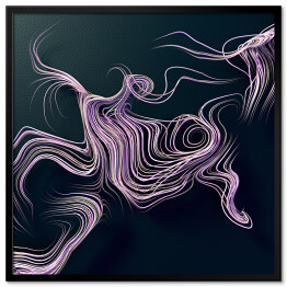 Fioletowe abstrakcyjne linie na ciemnym tle 3D