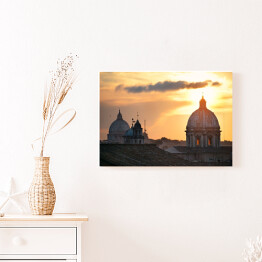 Obraz na płótnie Krajobraz - Rzym na tle zachodu słońca