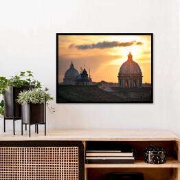 Plakat w ramie Krajobraz - Rzym na tle zachodu słońca