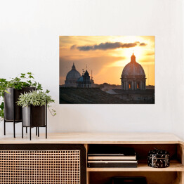 Plakat Krajobraz - Rzym na tle zachodu słońca