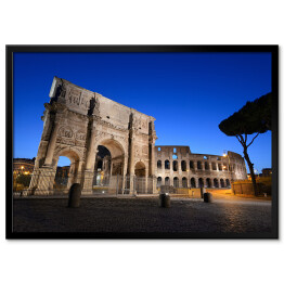 Plakat w ramie Rzymskie Koloseum nocą