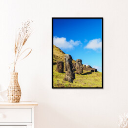 Plakat w ramie Słoneczny dzień w Parku Narodowym Rapa Nui, Wyspa Wielkanocna, Chile
