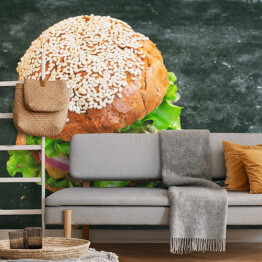 Fototapeta Świeży apetyczny domowej roboty cheeseburger