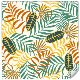 Tapeta winylowa zmywalna w rolce Tropikalny tło z palmowymi liśćmi w różnych kolorach