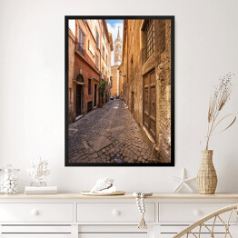 Obraz w ramie Wąska ulica w Rzymie, Włochy
